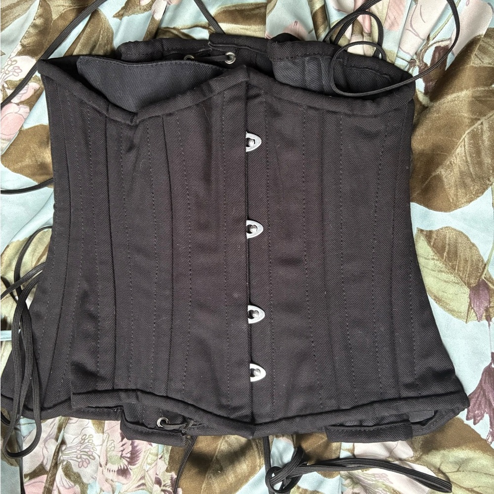 Orchard Corset cotton classic black under bust corset